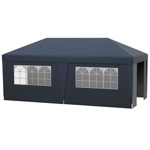 Blue 10x19.5ft Pop up <b>Canopy</b> <b>Tent</b> with Adjustable Height Sidewalls and Wheeled Bag for Event Shelter Convenience - Product Image 1