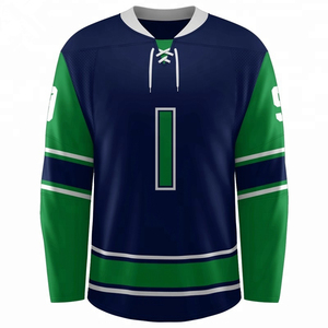 Maillot de hockey sur glace pour homme 99 Vert Marine Manches longues Sublimé Respirant Polyester Tenue d'équipe pour adultes - Product Image 5