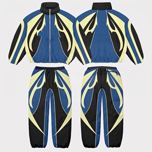 Men's Winter Casual Solid Windproof Sports Trackwear Set Full <b>Zip</b> Jacket <b>Trousers</b> Outdoor Running Training Custom OEM Bulk - Product Image 3