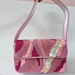 กระเป๋าถือสตรีลายเลมอนประดับลูกปัด งานแฮนด์เมด สำหรับฤดูร้อน งานปาร์ตี้ริมชายหาด ปิดซิป สะพายไหล่ ขายส่ง จำนวน 3 ชิ้น - Product Image 1