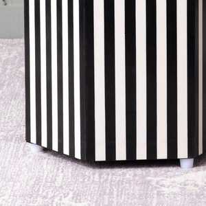 Belladec Modern Bone Inlay Console Stool with Striped <b>Black</b> Design for Bedroom and Living Room <b>Bedside</b> Home Use - Product Image 4