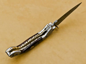Couteau de poche pliant en acier Damas fait main, lame Tanto ultra-affûtée, pour le camping, la chasse, la survie tactique et l'EDC - Product Image 4