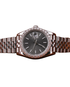 Full Stainless Steel Moissanite Watch Stick And Black Dial Diamonds Watches for Export Sale Hip Hop Diamond Watch - Product Image 1
