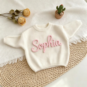 Sweat-shirt à capuche personnalisé pour bébé, imprimé avec le nom, en coton, tricoté à la main, doux, en polaire élastique, pour nouveau-né, bébé garçon ou fille - Product Image 5