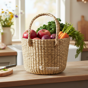 Cesta de Almacenamiento Grande de Mimbre de Pasto Marino con Asas Trenzadas - Product Image 5