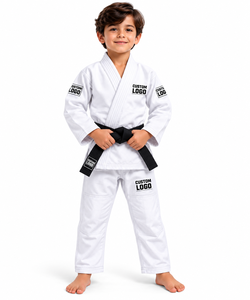 Combinaison de Jiu-Jitsu légère pour enfants, 100% coton, 350 grammes, fabricant de kimonos de Jiu-Jitsu brésilien pour enfants, logo personnalisé - Product Image 4