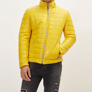 Luxury Men Genuine Leather Puffer Jacket <b>Waterproof</b> Breathable Thermal Winter Coat Custom Logo Wholesale Outdoor Apparel Front - Product Image 5
