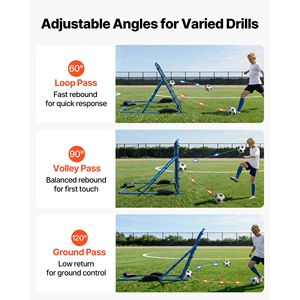 Rebotador de Fútbol de Ángulo Ajustable Rápido, con Marco de Hierro Reforzado y Red de PE, Equipo de Entrenamiento para Práctica de Pases - Product Image 3
