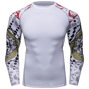 Fournisseur d'usine – Rashguard de haute qualité respirant à séchage rapide en Spandex/Nylon – T-shirt de compression long pour homme à manches longues - Product Image 2