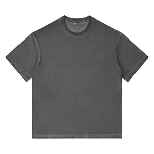 เสื้อยืดคุณภาพสูง 230gsm ผ้าฟอกกรด ทรงโอเวอร์ไซส์ คอกลม แขนสั้น สไตล์วินเทจ สำหรับผู้ชาย เหมาะสำหรับใส่เล่นกีฬา ลายพิมพ์เรียบ - Product Image 5