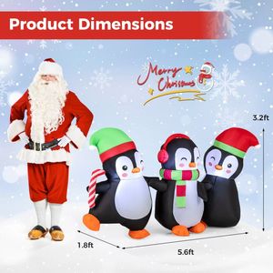 Famiglia di Pinguini Gonfiabili Natalizi con Luci LED Integrate per Decorazioni Esterne Festive - Product Image 4