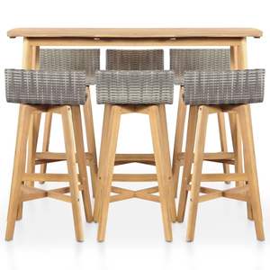 Set di mobili da esterno da pranzo in legno di Acacia massello 7 pezzi - Product Image 2