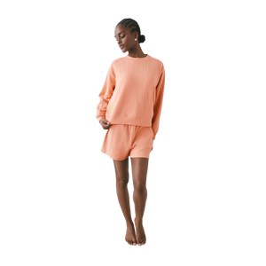 Women Oversized Knitted Sweatshirt Solid Color Drop-Shoulder Full Sleeve Crew Neck Breathable Summer Top - Product Image 1