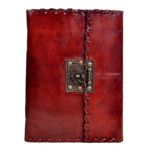Genuine Antique <b>Lock</b> Simple Leather Journal Handmade Spiral Saddle Stitching Sewing Binding Elegant Gift <b>Notebook</b> Custom Color - Product Image 1