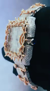 Reloj de cuarzo con moissanita Obsidian Frost, elegante y con incrustaciones de circonitas, para hombre, con diseño audaz y atractivo contemporáneo. - Product Image 3