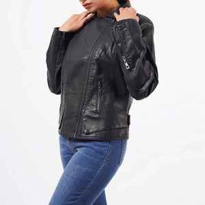Fashion Women Genuine Sheepskin <b>Leather</b> <b>Jacket</b> High Quality Soft Thin Fashion Woman <b>Leather</b> <b>Jacket</b> Solid Color Windproof Autumn - Product Image 6