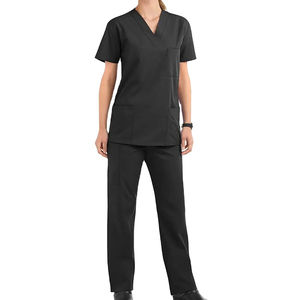 Uniformes Médicos Personalizados para Mujer con Logotipo, Conjunto de Blusa de Manga Corta y Pantalones Jogger, Uniformes de Enfermera al por Mayor - Product Image 1