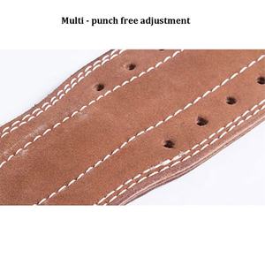 Cinturón de gimnasio de cuero de ante personalizado al por mayor para Fitness hebilla de doble punta cinturones de levantamiento de pesas resistentes para levantamiento de pesas - Product Image 5