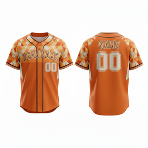 Maillot de baseball personnalisable respirant à séchage rapide 100 % polyester imprimé par sublimation en maille col en V unisexe à manches courtes devant - Product Image 1