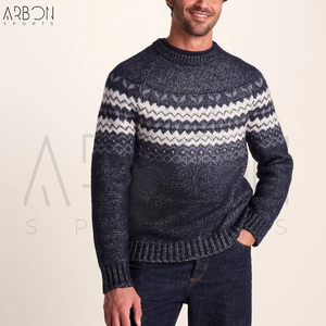 Pull à col rond en laine mélangée de haute qualité pour l'hiver, fournisseur fiable avec logo personnalisé, fabrication de pulls tricotés de haute qualité - Product Image 4