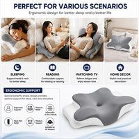 Almohada de Espuma Viscoelástica con Forma de Mariposa, Tamaño Individual, Soporte para el Cuello para Dormir de Lado