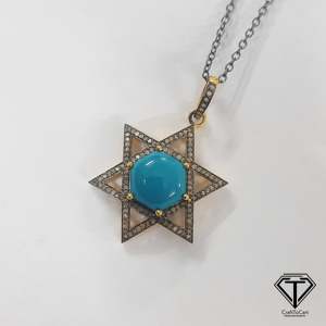 จี้รูปดาวและหัวใจประดับมุกน้ำจืดทองคำ 10K - Product Image 2