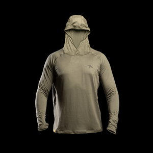 Sweat à capuche gris à manches longues pour homme, protection UPF 50 anti-UV, vêtement de pêche, pull-over uni avec logo imprimé sur le devant - Product Image 3