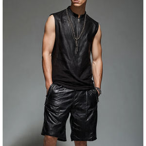 Pantalones Cortos de Motociclista para Hombre, de Cuero Genuino y Cuero Sintético, Estilo Urbano, Transpirables, Resistentes al Viento, Talla Grande, Estilo Vintage - Product Image 3