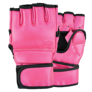 Gants de MMA professionnels personnalisés à demi-doigts en cuir, lacés, antidérapants, protection UV, pour entraînement et sparring, design personnalisable - Product Image 1
