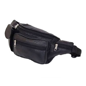 Sac banane en cuir style vintage, sac de hanche compact avec plusieurs poches de rangement, ceinture ajustable pour le voyage et la randonnée - Product Image 1