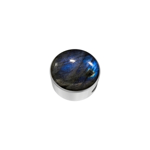 Chaîne Câble Unisexe en Argent Sterling 925 Plaqué Argent Premium avec Fermoir à Ressort et Sertissage Bezel, Motif Classique Coulissant en Labradorite Formes Mixtes - Product Image 5