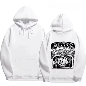 Sweat-shirt à capuche en molleton pour homme Freedom Festival 2026, blanc, décontracté, en coton tricoté, coupe classique, avec logo sur le devant et poche - Product Image 1