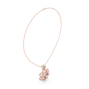 Collier pendentif en or jaune 14 carats avec diamant, plaqué or rose, bijou floral pour mariage, nouveau diamant cultivé - Product Image 4