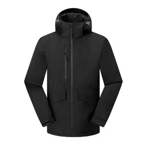 Veste coupe-vent à capuche pour homme, color-block, respirante, coupe-vent, fermeture éclair, col montant, décontractée, pour le printemps, 100 % coton - Product Image 4
