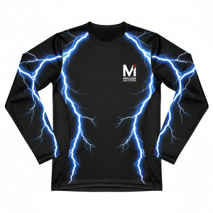 Men Rash Guard Sublimated Compression Shirt Water Repellent Fabric Surf Swimming Top Sun Protection Sports Apparel - Product Image 1