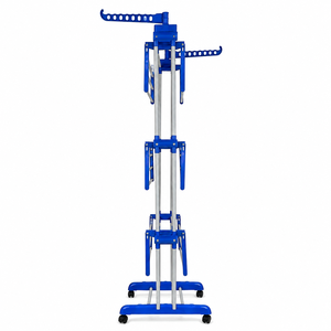 Tendedero de Ropa de Acero Inoxidable de 3 Niveles, Resistente, con Ruedas, Plegable, Tipo Piso, Organizador de Ropa para Sala de Estar - Product Image 6