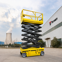 Plateforme élévatrice à ciseaux électrique autopropulsée 6-16m, 230-450kg, plateforme de travail en hauteur mobile pour l'entretien industriel