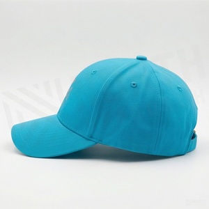 Casquette de baseball turquoise à 6 panneaux avec logo brodé géométrique, ajustée, unisexe, décontractée - Product Image 3