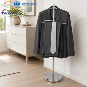 Fabriqué à Taïwan, certifié ISO9001, porte-vêtements en métal chromé, support pour costume, pour chambre, hôtel, bureau - Product Image 5
