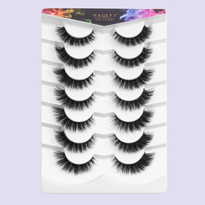 <span class=keywords><strong>Magefy</strong></span> – Vente en gros, marque privée – Faux cils en bande complète, naturellement fins et courbés, lot de 7 paires, cils effilés, kits de faux cils - Product Image 6