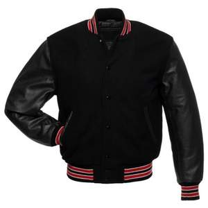 Chaqueta Universitaria de Béisbol Unisex Personalizada de Talla Grande, Chaqueta Varsity Transpirable de Piel de Vaca para Hombre para Primavera - Product Image 1