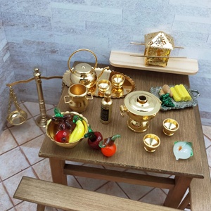 บ้านตุ๊กตาขนาดเล็ก1:12อุปกรณ์เสริมหม้อไฟแฟนซีแวววาวเฟอร์นิเจอร์ร้านอาหารของเล่นวัสดุ PC - Product Image 2