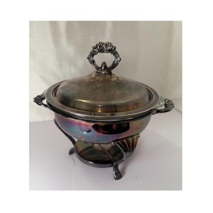 ถาดอุ่นอาหารโลหะหรูหรา สแตนเลส ถาดอุ่นอาหารบุฟเฟ่ต์ทรงกลม - Product Image 4