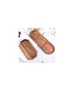 Plateau de petit-déjeuner léger et portable en bois d'acacia avec pieds pliables pour les voyages et les pique-niques - Product Image 1