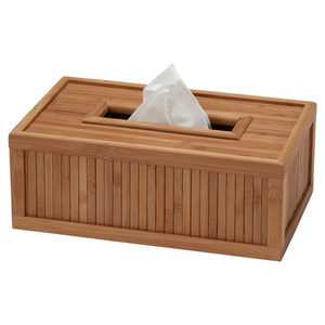 Boîte à mouchoirs carrée en bois rustique faite à la main, porte-serviettes et boîte de rangement de table avec fonction de suspension, emballage en carton pour la vente en gros - Product Image 6