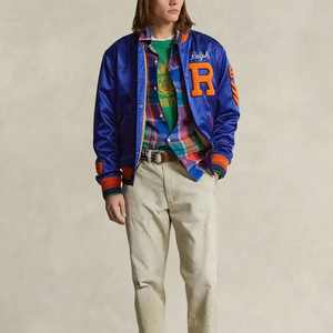 Men's Lightweight Satin Varsity <b>Jacket</b> Team Fan Outerwear Sports <b>Jacket</b> Solid Color Satin <b>Jacket</b> For Men - Product Image 2