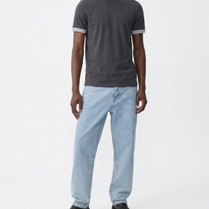 Pantalones vaqueros de mezclilla para hombre, azules, de lavado medio, de pierna recta, holgados, de cintura media, informales, para verano y primavera, estilo urbano, al por mayor - Product Image 4