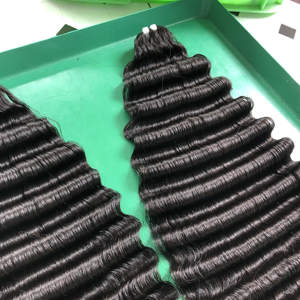 Mèches de cheveux ondulés 100% bruts sans enchevêtrement du Vietnam extensions de cheveux humains ondulés vierges remy profonds à double tirage - Product Image 2