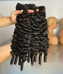 Cabello rizado natural negro para mujeres, fácil de llevar y usar, indio, compre directamente del proveedor indio a precio de fábrica. - Product Image 6