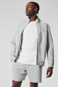 Sweat-shirt de sport pour homme à col montant et fermeture éclair intégrale, respirant, en polyester, décontracté, vêtement de sport - Product Image 4